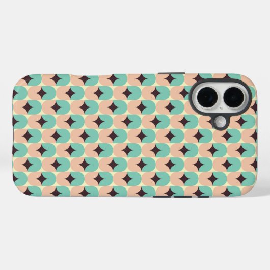 Geometric pattern of teal, beige, and black shapes Case-Mate iPhoneケース (裏面 (横))