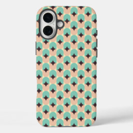 Geometric pattern of teal, beige, and black shapes iPhone 16 plusケース