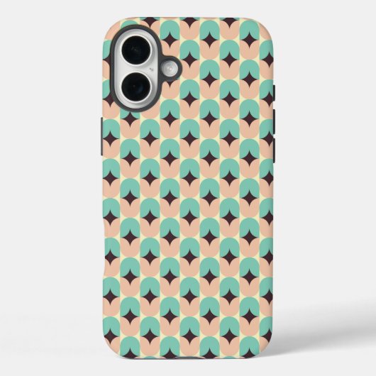 Geometric pattern of teal, beige, and black shapes Case-Mate iPhoneケース (裏面)
