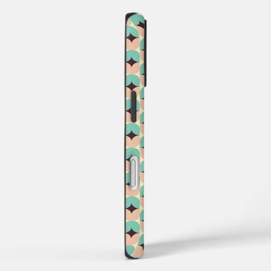 Geometric pattern of teal, beige, and black shapes Case-Mate iPhoneケース (裏面 / 右)