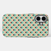 Geometric pattern of teal, beige, and black shapes Case-Mate iPhoneケース (裏面 (横))