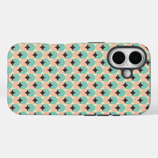 Geometric pattern of teal, beige, and black shapes Case-Mate iPhoneケース (裏面 (横))
