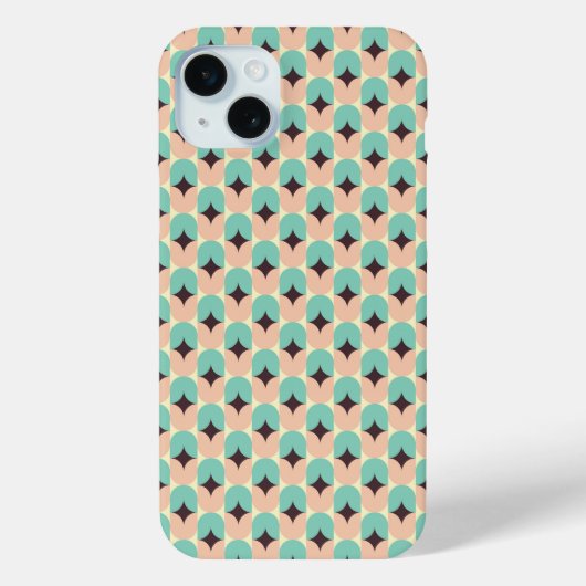 Geometric pattern of teal, beige, and black shapes Case-Mate iPhoneケース (裏面)