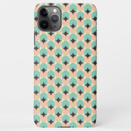 Geometric pattern of teal, beige, and black shapes iPhone 11Pro maxケース