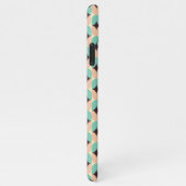 Geometric pattern of teal, beige, and black shapes iPhoneケース (右側)