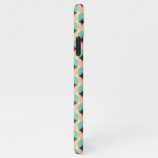 Geometric pattern of teal, beige, and black shapes iPhoneケース (右側)