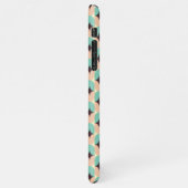 Geometric pattern of teal, beige, and black shapes iPhoneケース (左側)