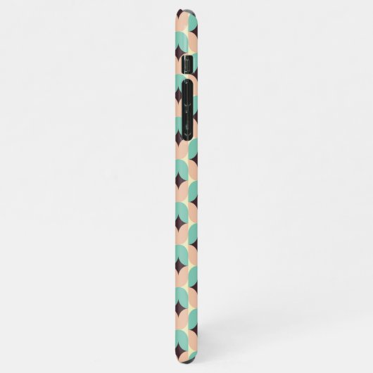 Geometric pattern of teal, beige, and black shapes iPhoneケース (左側)