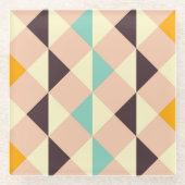 Geometric pattern overlapping diamonds & triangle ガラスコースター (正面)