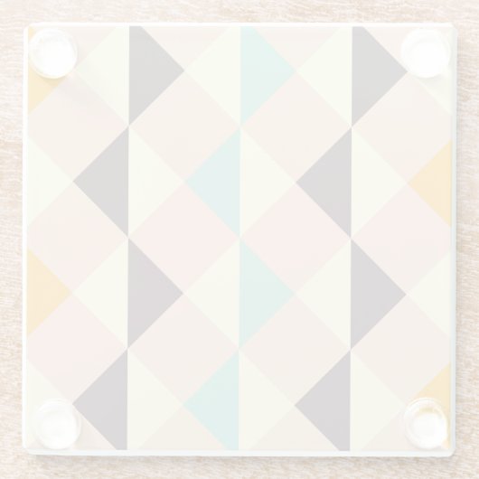 Geometric pattern overlapping diamonds & triangle ガラスコースター (裏面)