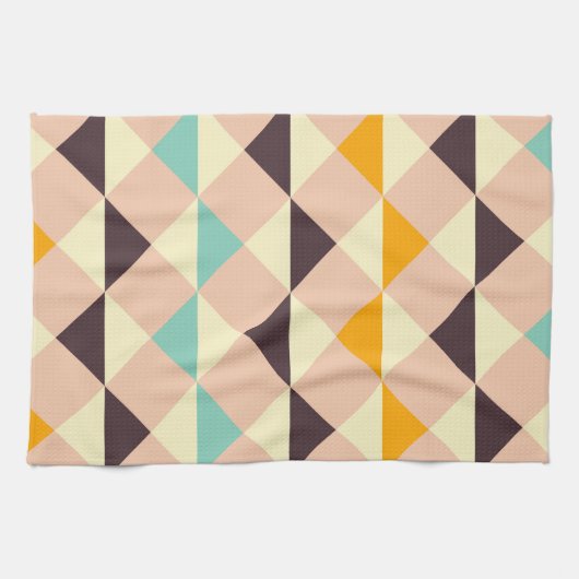 Geometric pattern overlapping diamonds & triangle キッチンタオル (横)