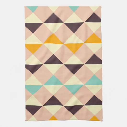 Geometric pattern overlapping diamonds & triangle キッチンタオル (縦)