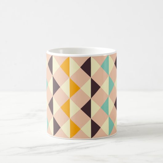 Geometric pattern overlapping diamonds & triangle コーヒーマグカップ (中央)