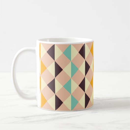 Geometric pattern overlapping diamonds & triangle コーヒーマグカップ (左)