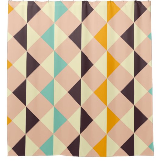 Geometric pattern overlapping diamonds & triangle シャワーカーテン (正面)