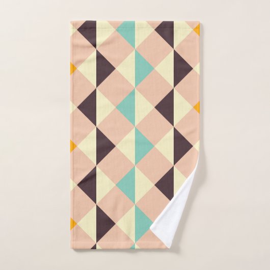 Geometric pattern overlapping diamonds & triangle バスタオルセット (ハンドタオル)