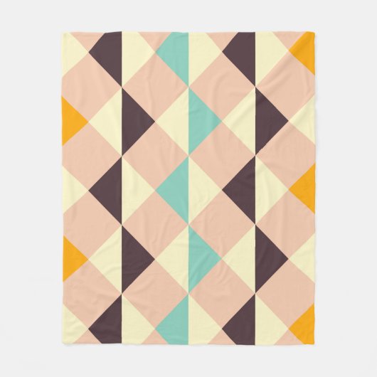 Geometric pattern overlapping diamonds & triangle フリースブランケット (正面)