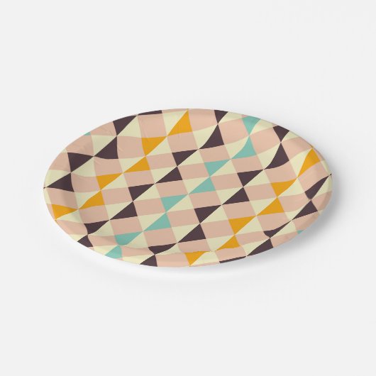 Geometric pattern overlapping diamonds & triangle ペーパープレート (アングル)