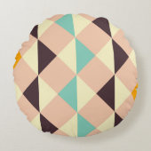 Geometric pattern overlapping diamonds & triangle ラウンドクッション (正面)