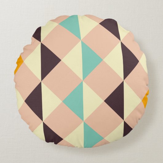 Geometric pattern overlapping diamonds & triangle ラウンドクッション (正面)