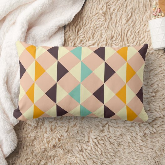 Geometric pattern overlapping diamonds & triangle ランバークッション (ブランケット)