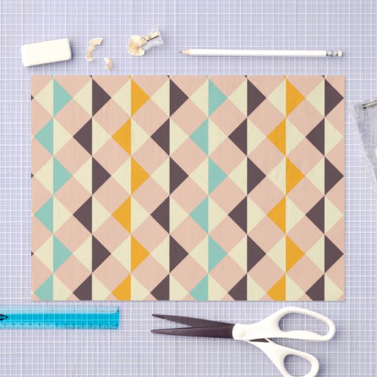 Geometric pattern overlapping diamonds & triangle 薄葉紙 (クラフト)