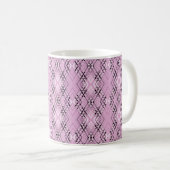 Geometric pattern retro pink diamonds コーヒーマグカップ (正面右)