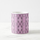 Geometric pattern retro pink diamonds コーヒーマグカップ (中央)
