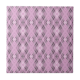 Geometric pattern retro pink diamonds タイル