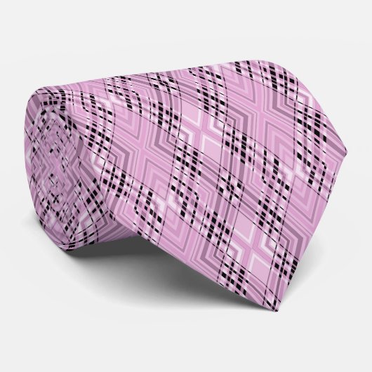 Geometric pattern retro pink diamonds ネクタイ (ロール)