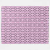 Geometric pattern retro pink diamonds フリースブランケット (正面(横))