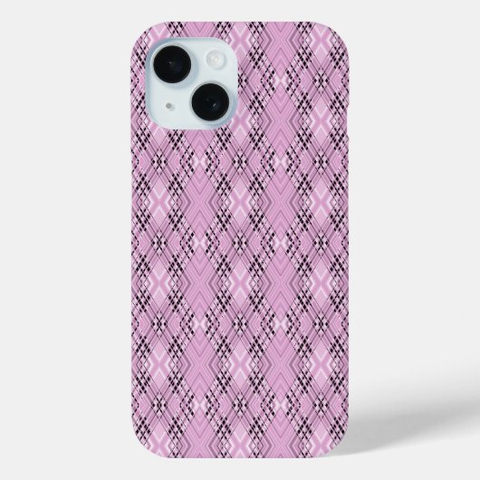 Geometric pattern retro pink diamonds Case-Mate iPhoneケース (裏面)