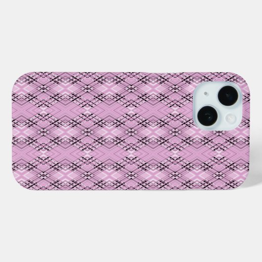 Geometric pattern retro pink diamonds Case-Mate iPhoneケース (裏面 (横))