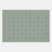 Geometric Pattern | Sage, Mustard and Grey ラッピングペーパーシート (正面3)