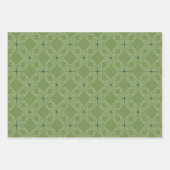 Geometric Pattern | Sage, Mustard and Grey ラッピングペーパーシート (正面)