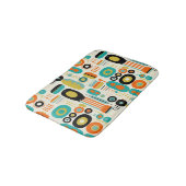Geometric Pattern Vibrant Retro Mid Century Modern バスマット (アングル)
