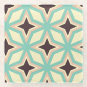 Geometric pattern with alternating dark star shape ガラスコースター (正面)