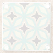 Geometric pattern with alternating dark star shape ガラスコースター (裏面)