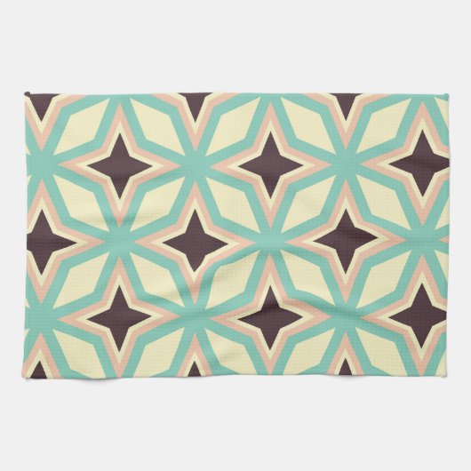 Geometric pattern with alternating dark star shape キッチンタオル (横)