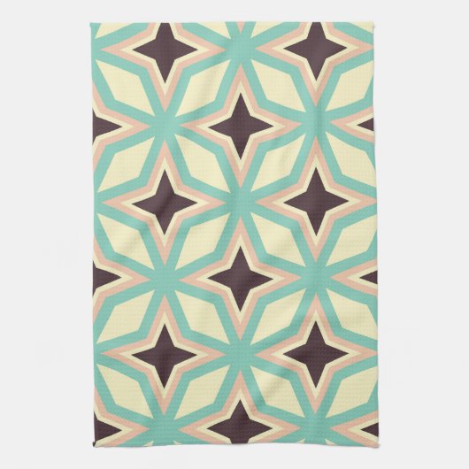 Geometric pattern with alternating dark star shape キッチンタオル (縦)