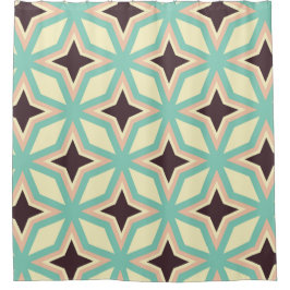 Geometric pattern with alternating dark star shape シャワーカーテン