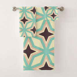 Geometric pattern with alternating dark star shape バスタオルセット