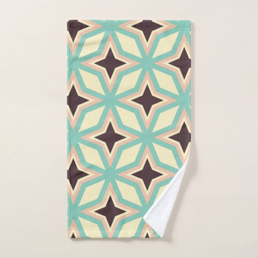 Geometric pattern with alternating dark star shape バスタオルセット (ハンドタオル)