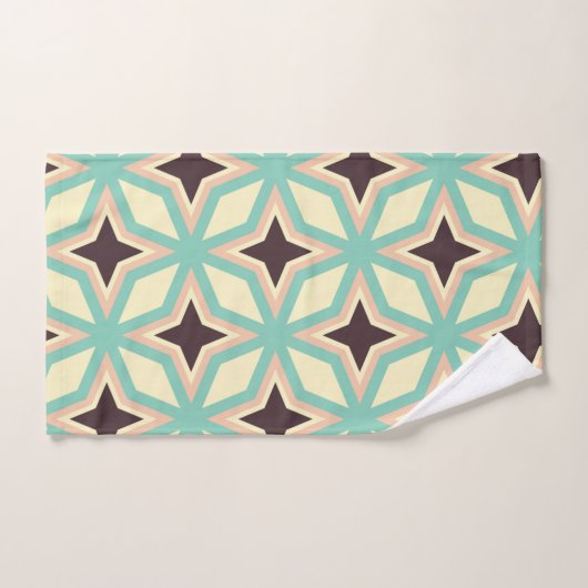 Geometric pattern with alternating dark star shape バスタオルセット (ハンドタオル)