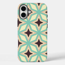 Geometric pattern with alternating dark star shape iPhone 16 plusケース