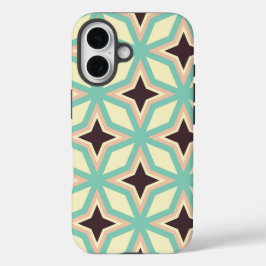 Geometric pattern with alternating dark star shape iPhone 16ケース