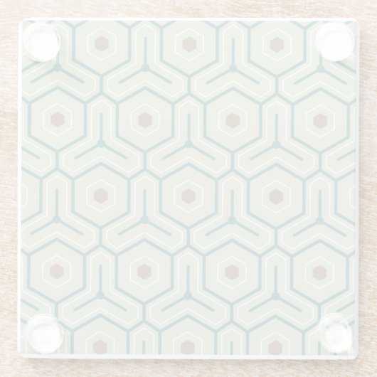 Geometric pattern with interlocking hexagons ガラスコースター (裏面)