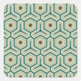 Geometric pattern with interlocking hexagons スクエアシール