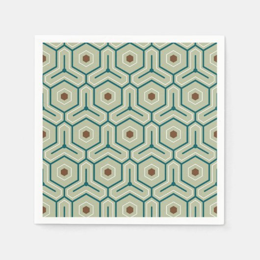 Geometric pattern with interlocking hexagons スタンダードカクテルナプキン (正面)