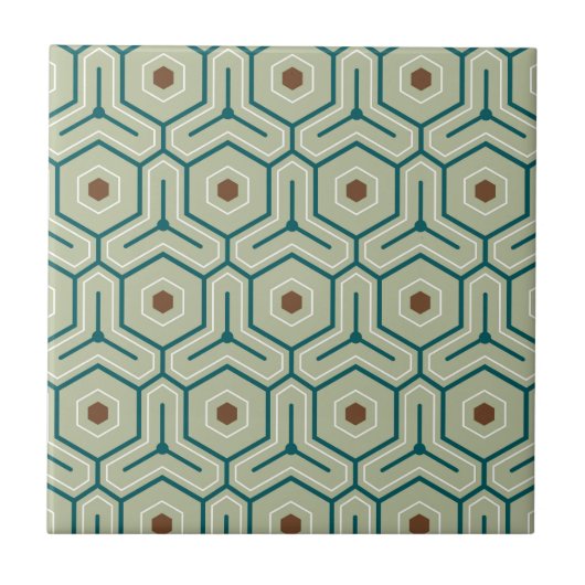 Geometric pattern with interlocking hexagons タイル (正面)